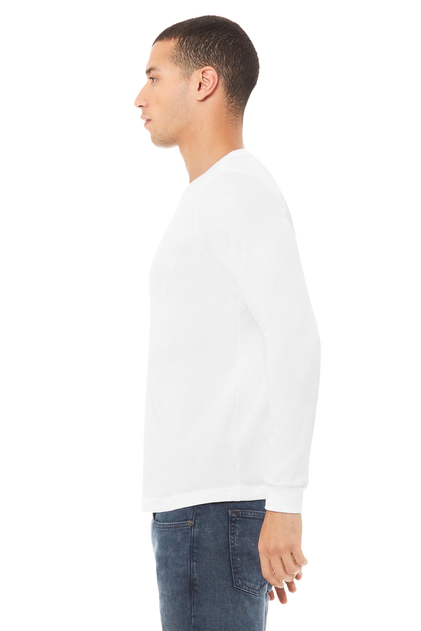Unisex Jersey Long-Sleeve T-Shirt - Solid White Triblend