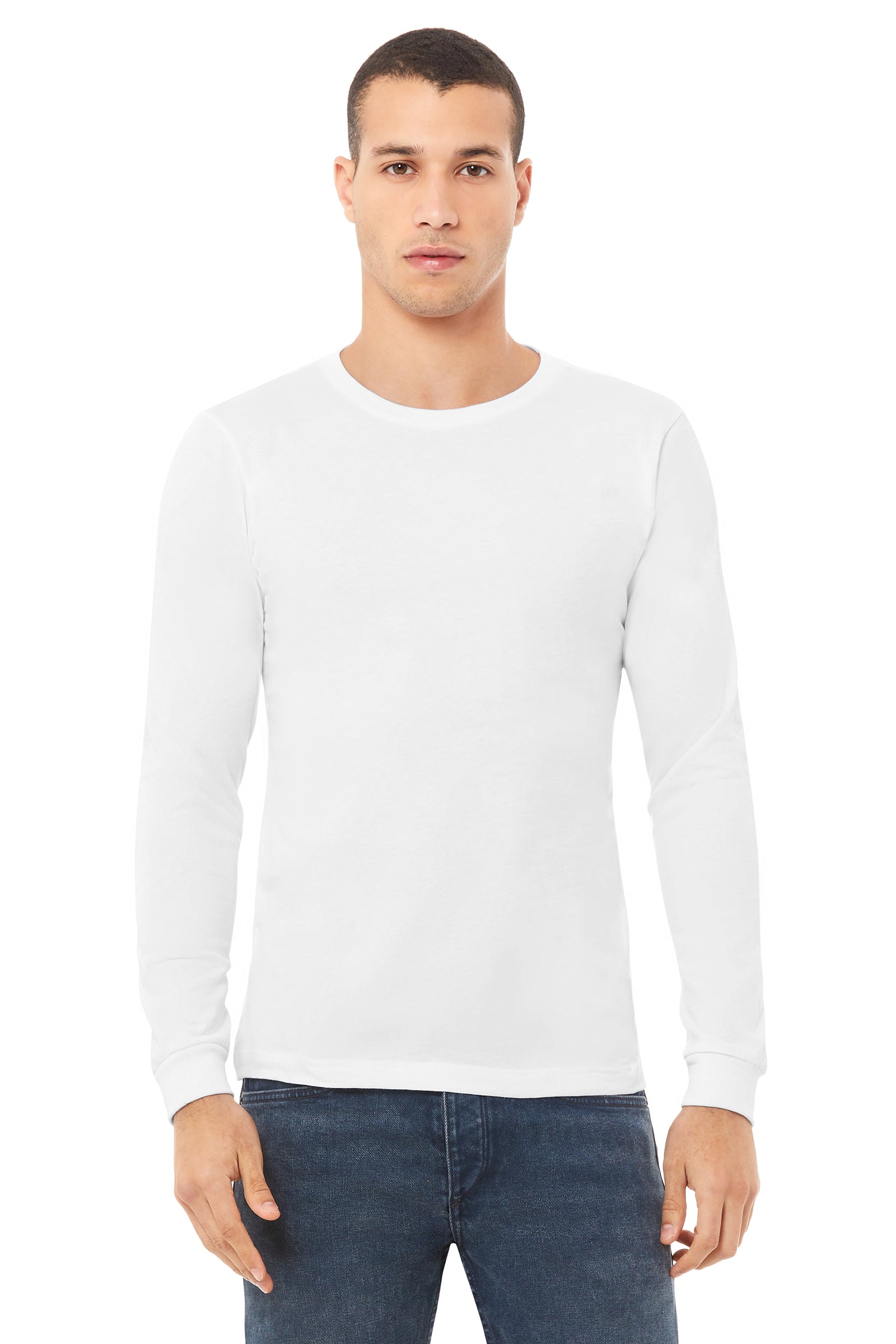 Unisex Jersey Long-Sleeve T-Shirt - Solid White Triblend
