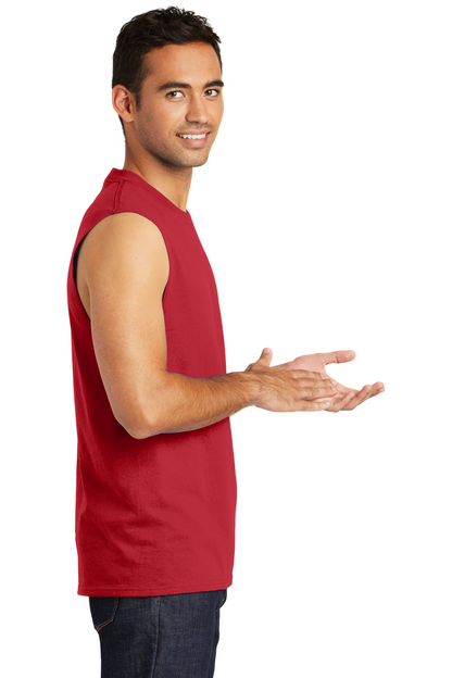 Unisex Core Cotton Sleeveless Tee - Red