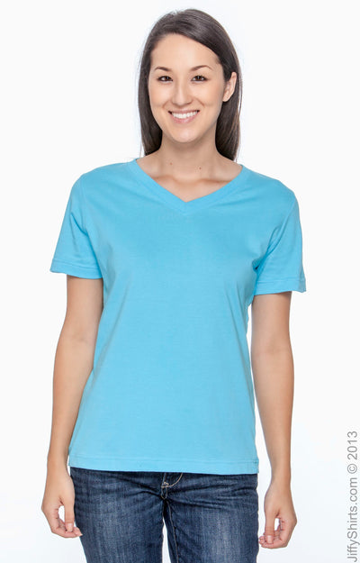 Women's Premium Jersey V-Neck T-Shirt - Aqua