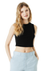 Bella + Canvas 1013BE - Women's Micro Rib Muscle Crop Tank - Solid Black Blend