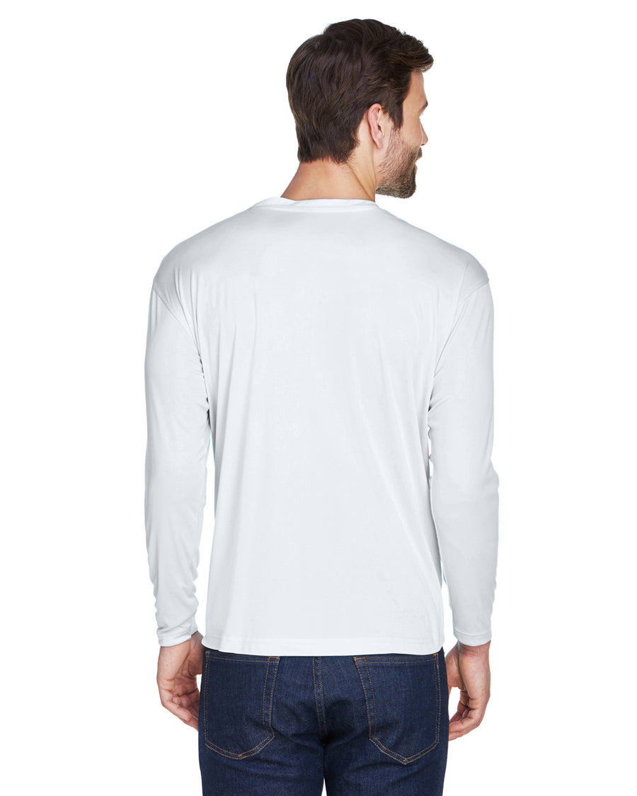 Unisex Cool & Dry Sport Long-Sleeve Performance Interlock T-Shirt - White