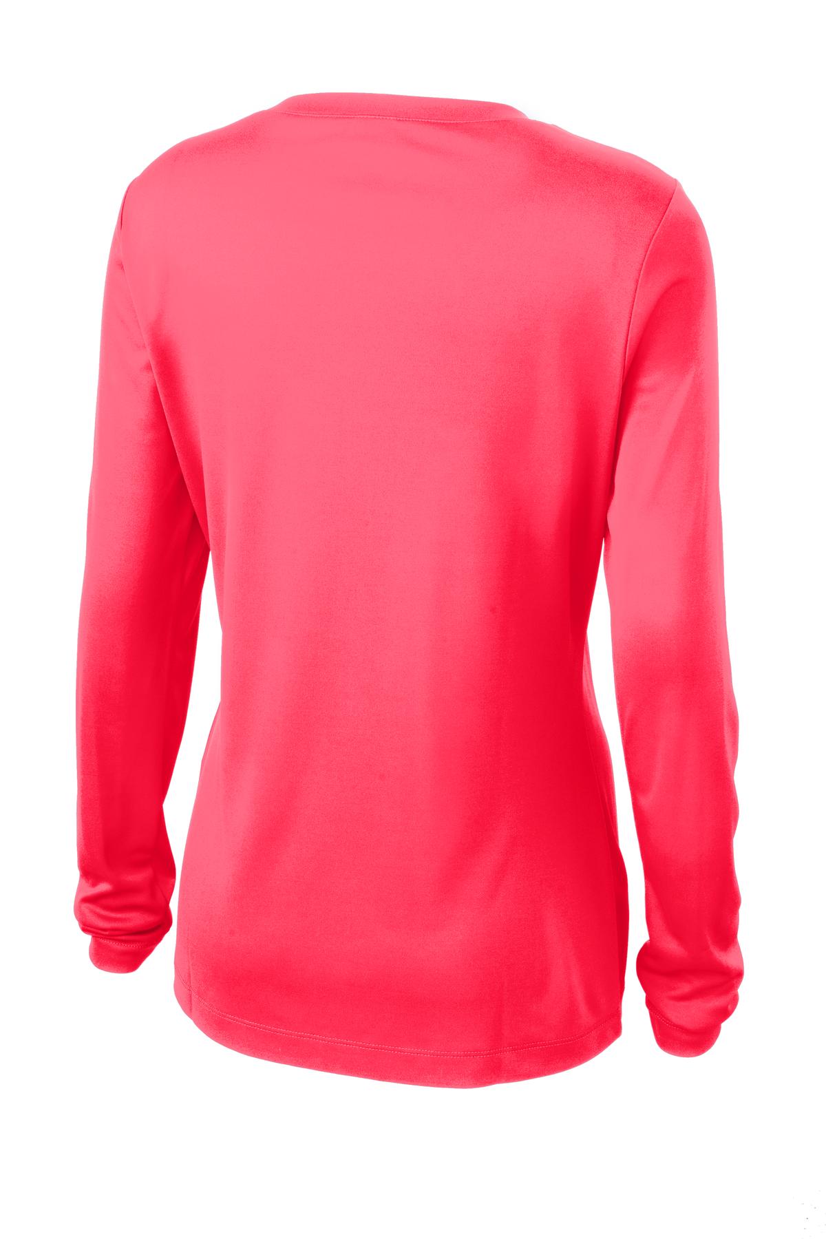 Women's Long Sleeve PosiCharge Competitor V-Neck Tee - Hot Coral