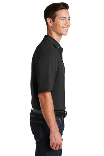Unisex SpotShield��� Pocket Jersey Polo - Black