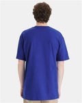 Hanes 518T Deep Royal — on model back
