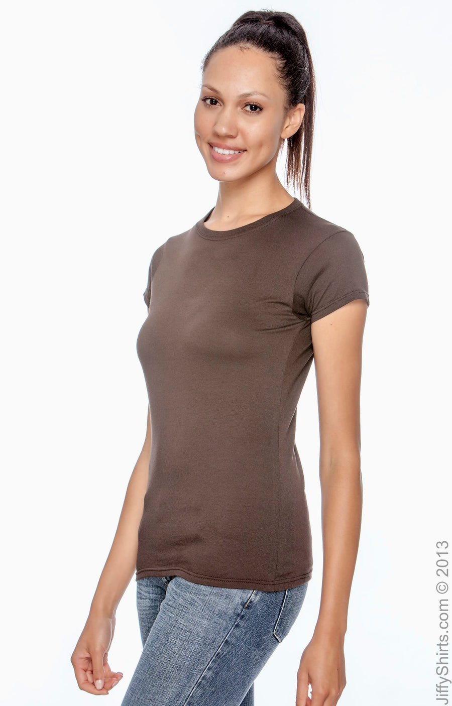 Women's Softstyle® Fitted T-Shirt - Dark Chocolate