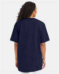 Hanes 518T Navy — on model back