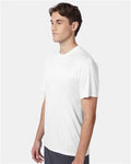 Hanes 4820 White — on model side