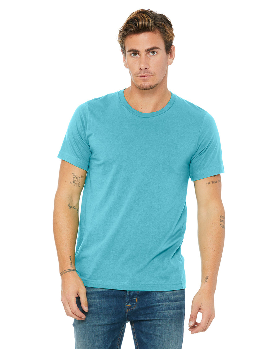 Unisex Poly-Cotton Short-Sleeve T-Shirt - Turquoise