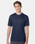Hanes 4820 Navy — on model front