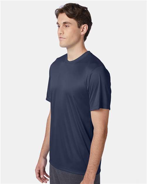 Hanes 4820 Navy — on model side