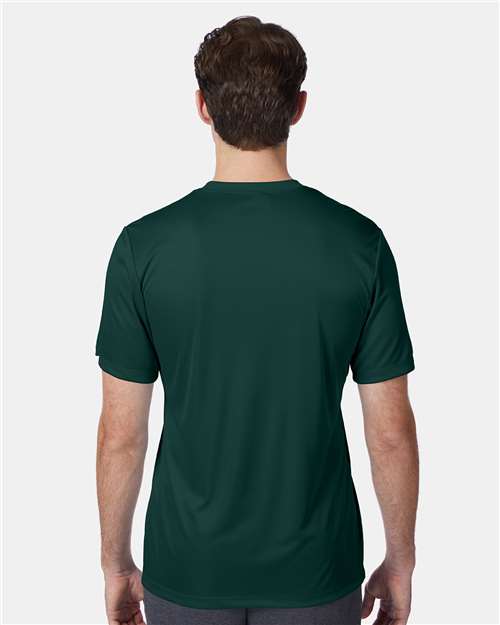 Hanes 4820 Deep Forest — on model back