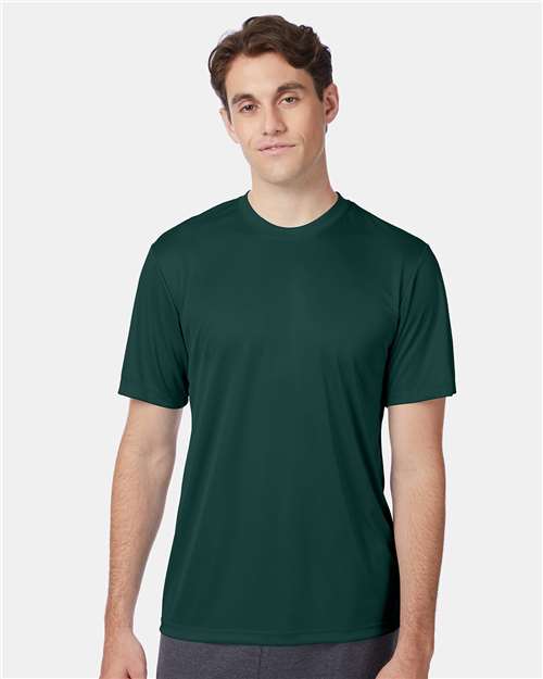 Hanes 4820 Deep Forest — on model front