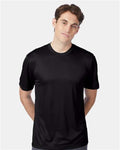 Hanes 4820 Black — on model front