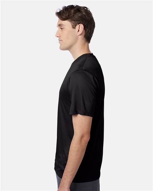 Hanes 4820 Black — on model side
