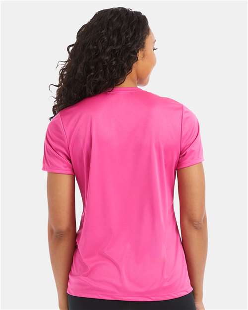 Hanes 4830 Wow Pink — on model back