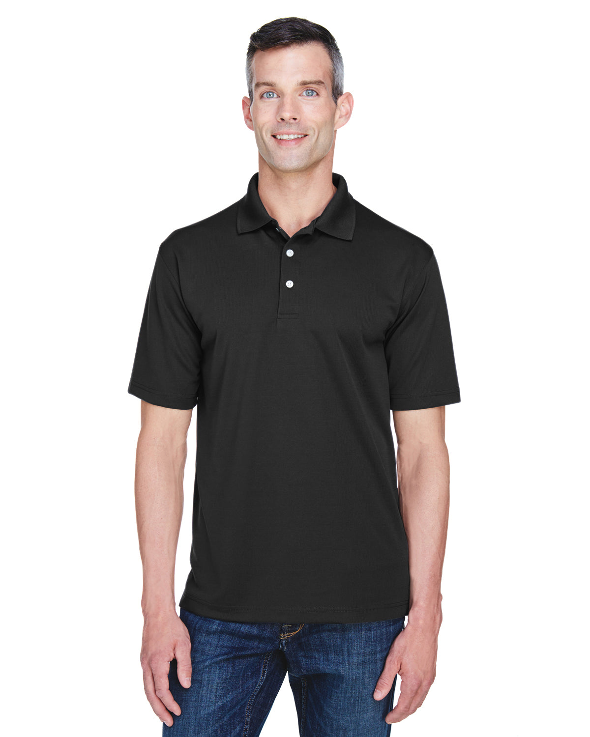 Men's Cool & Dry Stain-Release Performance Polo - Black