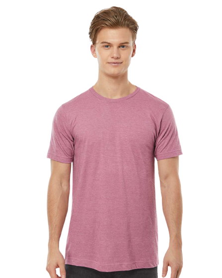 Unisex Fine Jersey Tee - Heather Cassis