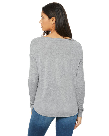 Women's Flowy Long-Sleeve T-Shirt with 2x1 Sleeves - Heather Athletic