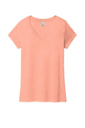 Women's Perfect Tri V-Neck Tee - Heather Dusty Peach