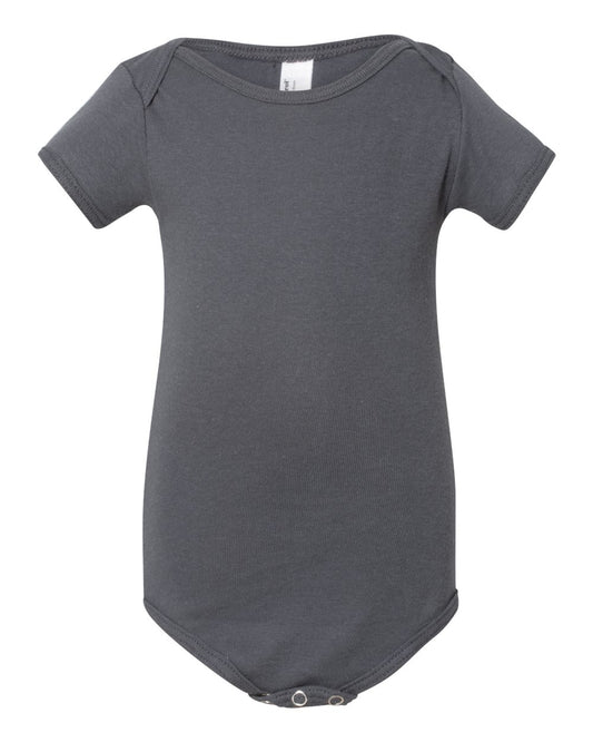 Infant Baby Rib Short-Sleeve One-Piece - Asphalt