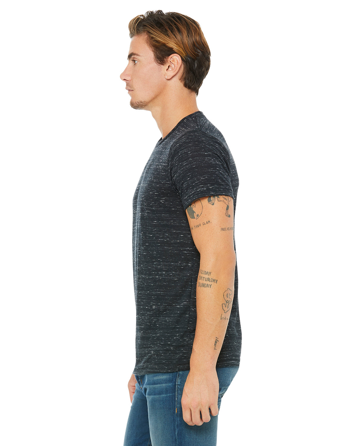 Unisex Poly-Cotton Short-Sleeve T-Shirt - Black Marble