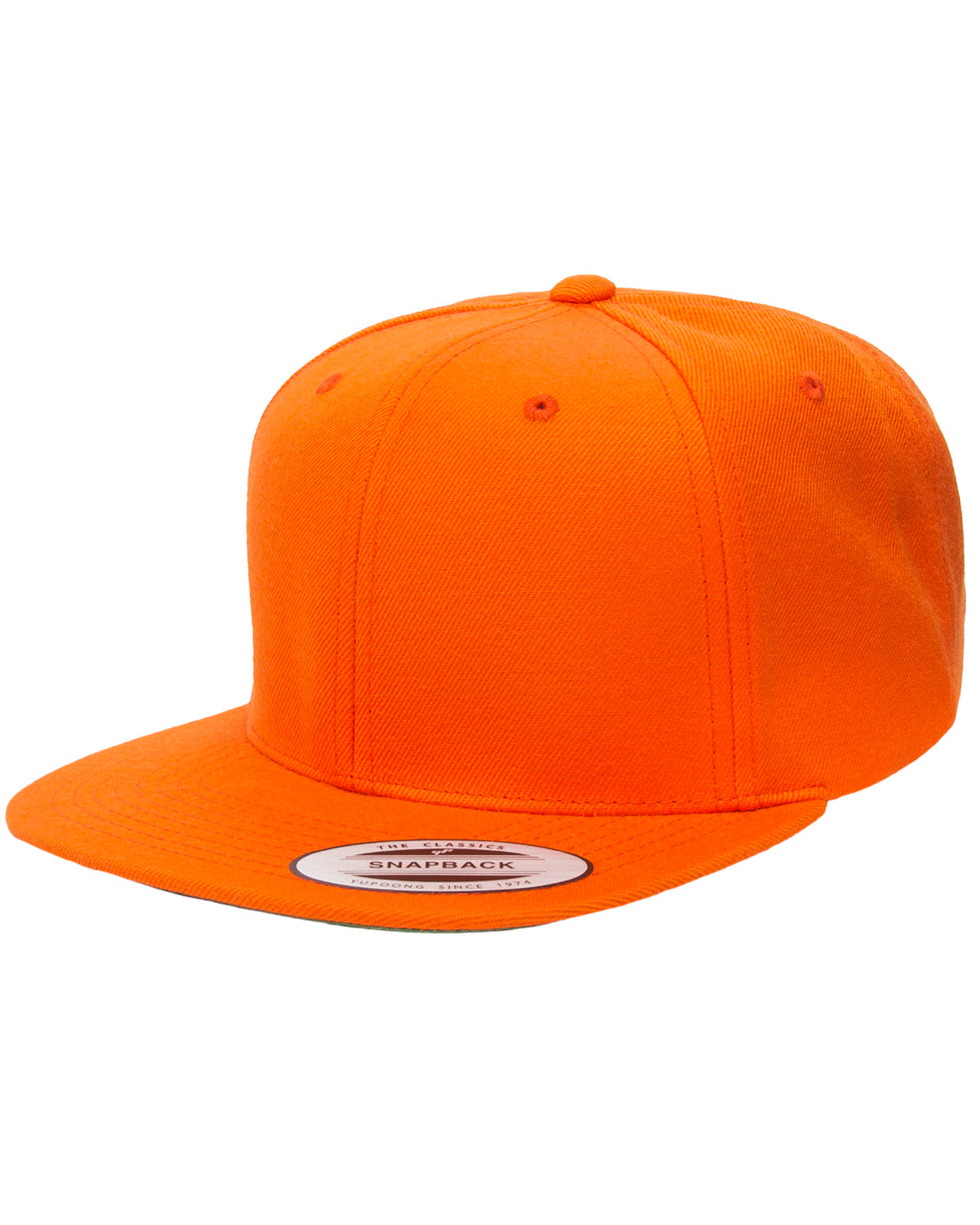 Unisex 6-Panel Structured Flat Visor Classic Snapback - Orange