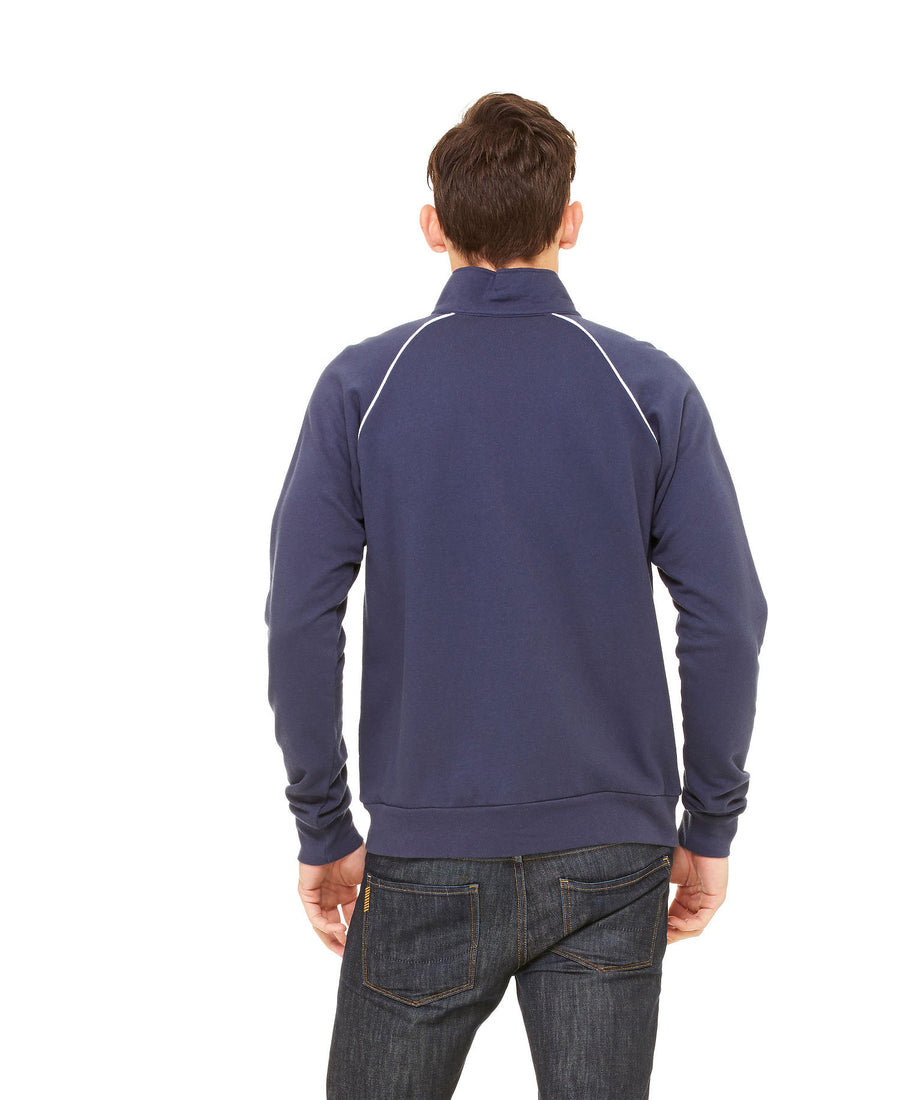 Men's Piped Fleece Jacket - Navy / White