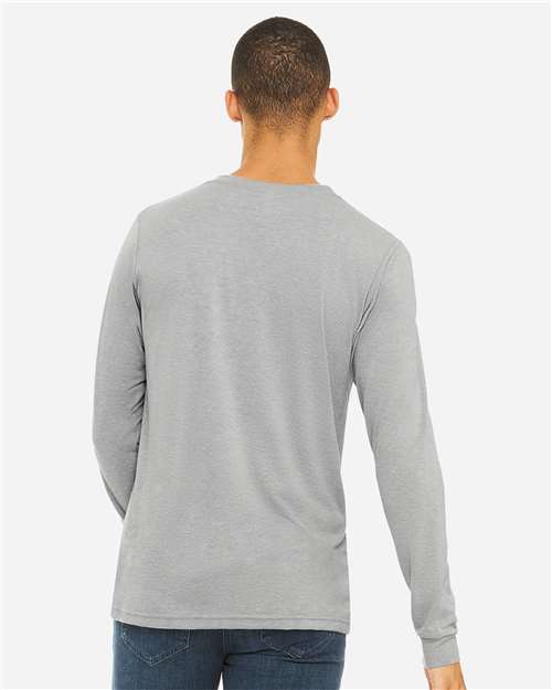BELLA + CANVAS 3513 Athletic Grey Triblend — on model back
