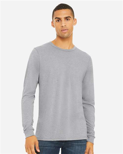 BELLA + CANVAS 3513 Athletic Grey Triblend — on model front