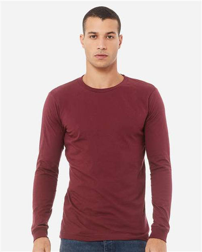 BELLA + CANVAS 3513 Maroon Triblend — on model front