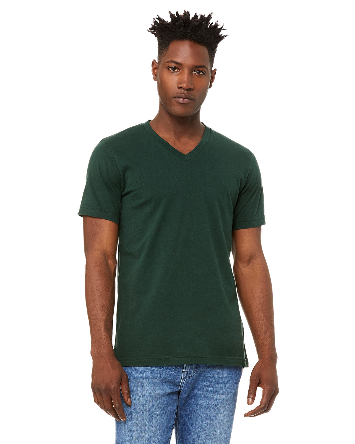 Unisex Jersey Short-Sleeve V-Neck T-Shirt - Forest