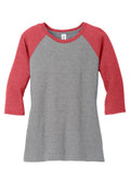 Women's Perfect Tri 3/4-Sleeve Raglan - Red Fr / Gray Fr