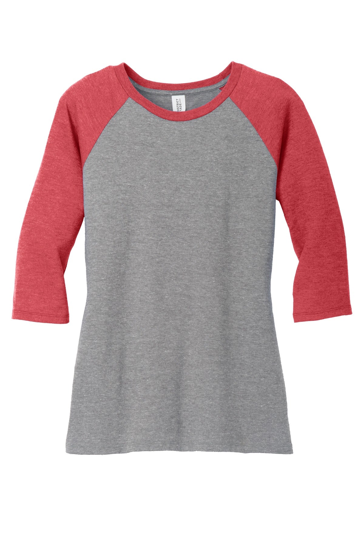 Women's Perfect Tri 3/4-Sleeve Raglan - Red Fr / Gray Fr