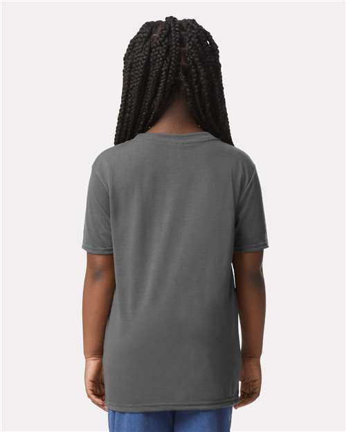 Gildan 42000B Charcoal — on model back