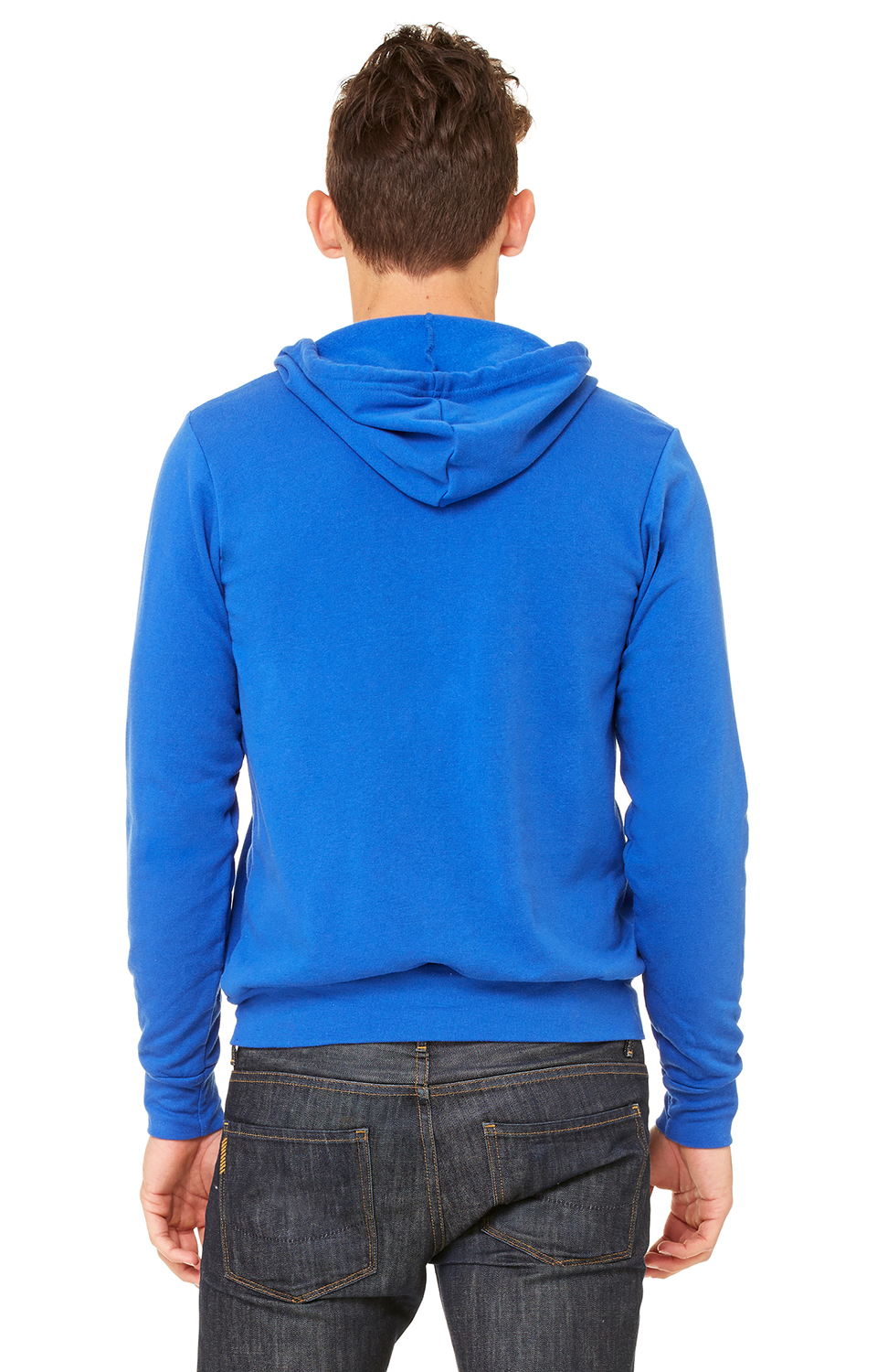 Unisex Poly-Cotton Sponge Fleece Full-Zip Hoodie - True Royal