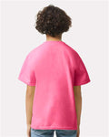 Gildan 2000B Safety Pink — on model back