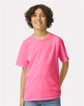 Gildan 2000B Safety Pink — on model front