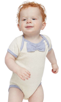 Infant Baby Rib Bow Tie Bodysuit - Natural Heather / Heather