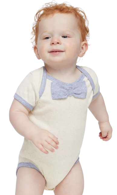 Infant Baby Rib Bow Tie Bodysuit - Natural Heather / Heather