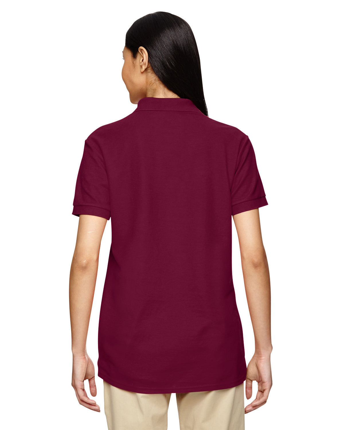 Women's Double Piqué Polo - Maroon