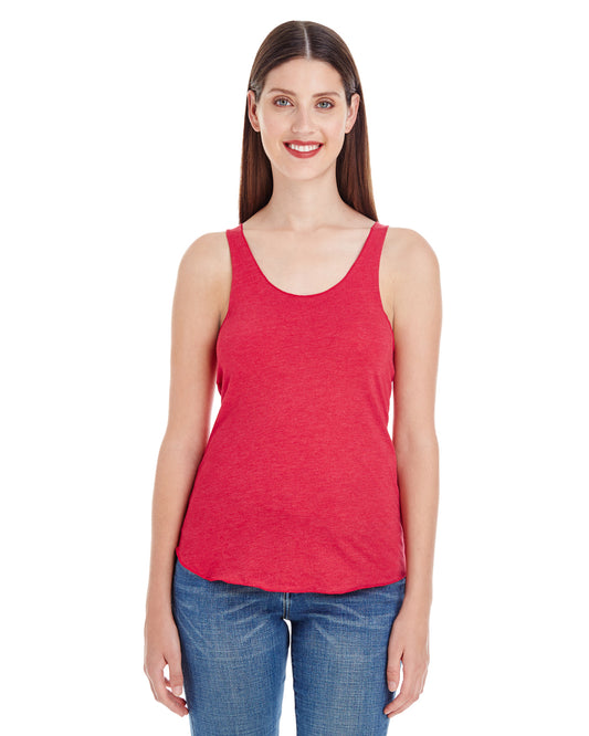 Women's Poly-Cotton Racerback Tank - Heather Red