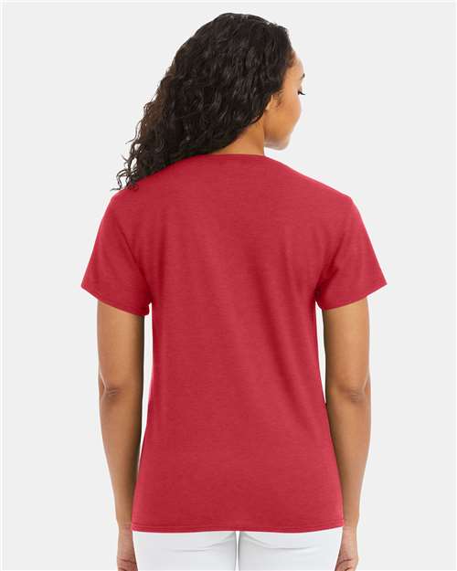 Hanes 5170 Heather Red — on model back