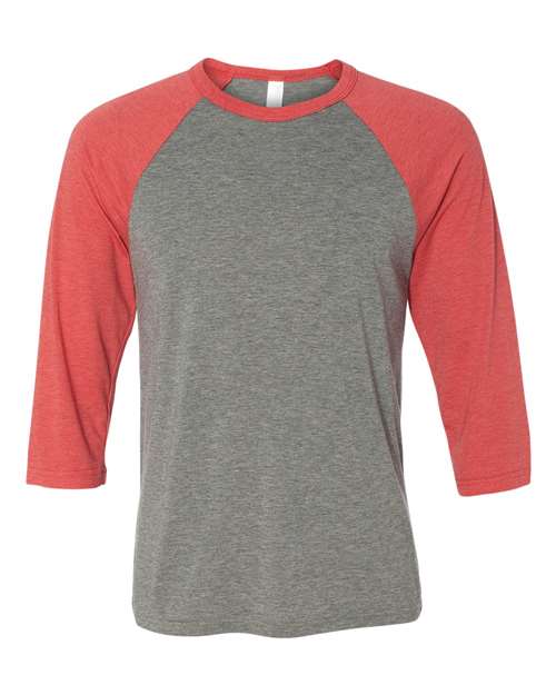 BELLA + CANVAS 3200 Grey/ Red Triblend — front