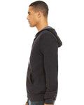 BELLA + CANVAS 3739 Dark Grey Heather — on model side
