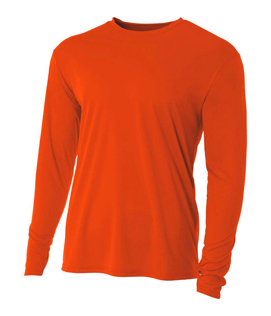 Youth Long Sleeve Cooling Performance Crew Shirt - Athletic Orange