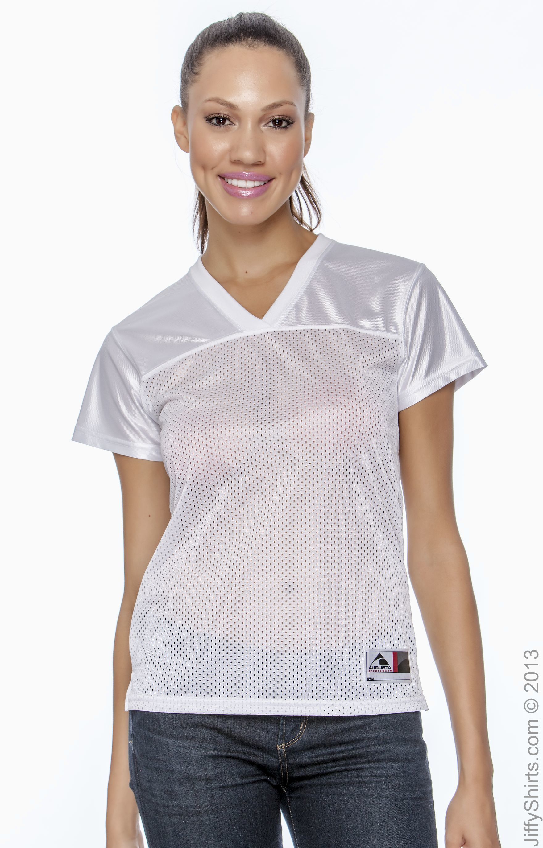 Women's Junior Fit Replica Football T-Shirt - White