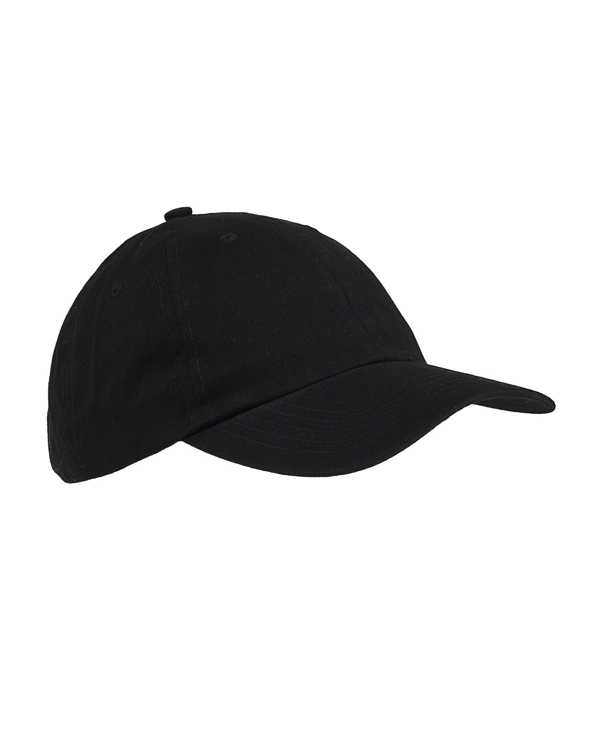 6-Panel Brushed Twill Unstructured Cap - Black