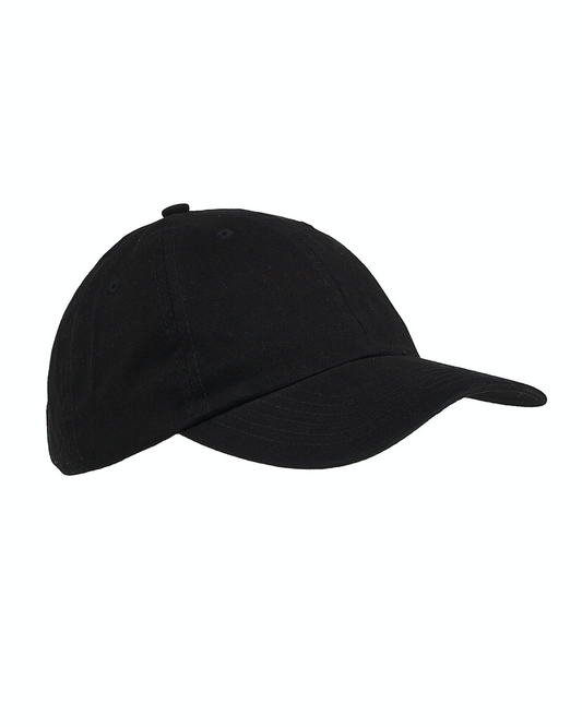 6-Panel Brushed Twill Unstructured Cap - Black