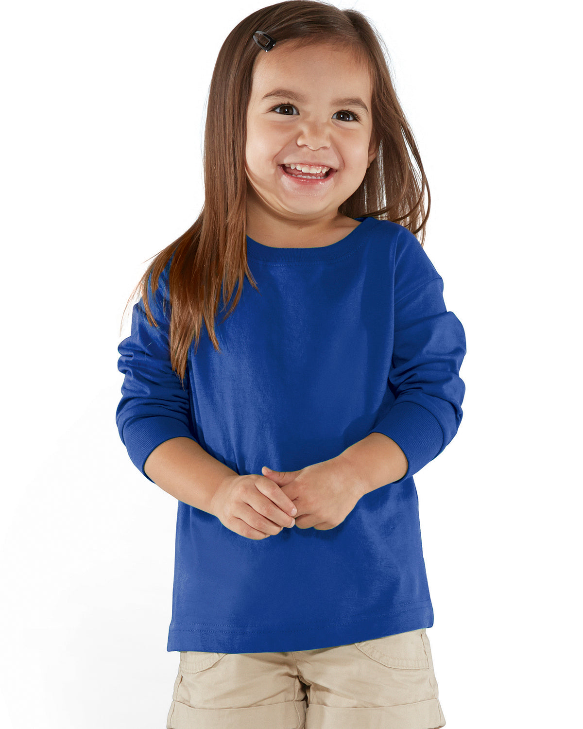 Toddler Long-Sleeve Fine Jersey T-Shirt - Royal